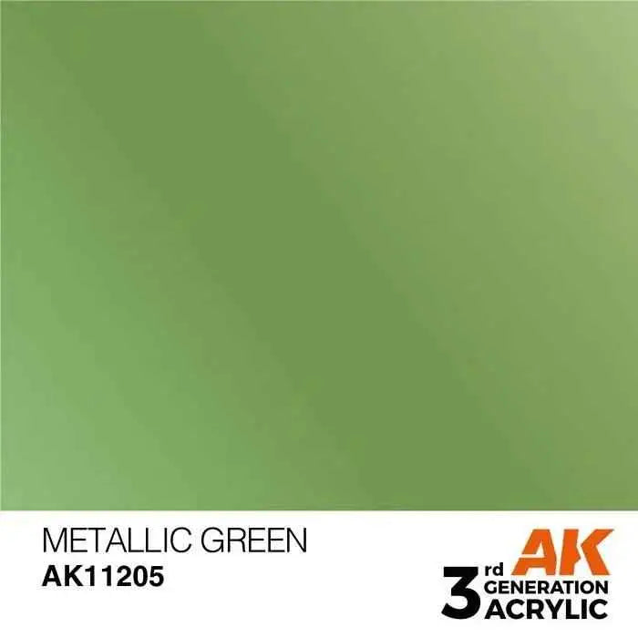 METALLIC GREEN AK Interactive 3G Acrylic (.57 oz.) bottle-Arizona Hobbies