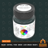 Maine Central PINE GREEN 1-oz bottle (Air-brush) Tru-Color Paint-with color swatch-Arizona Hobbies