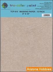 Masking (frisket) Paper 8 x 10 in.: 10 Sheet Pack Tru-Color Paint-with color swatch-Arizona Hobbies
