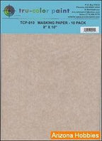 Masking (frisket) Paper 8 x 10 in.: 10 Sheet Pack Tru-Color Paint-with color swatch-Arizona Hobbies