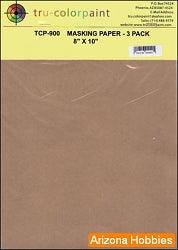 Masking (frisket) Paper 8 x 10 in.: 3 Sheet Pack Tru-Color Paint-with color swatch-Arizona Hobbies