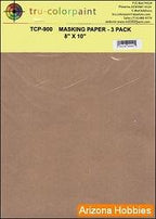 Masking (frisket) Paper 8 x 10 in.: 3 Sheet Pack Tru-Color Paint-with color swatch-Arizona Hobbies