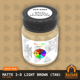Matte 3-D LIGHT BROWN (TAN) 1-oz bottle (Air-brush) Tru-Color Paint-with color swatch-Arizona Hobbies