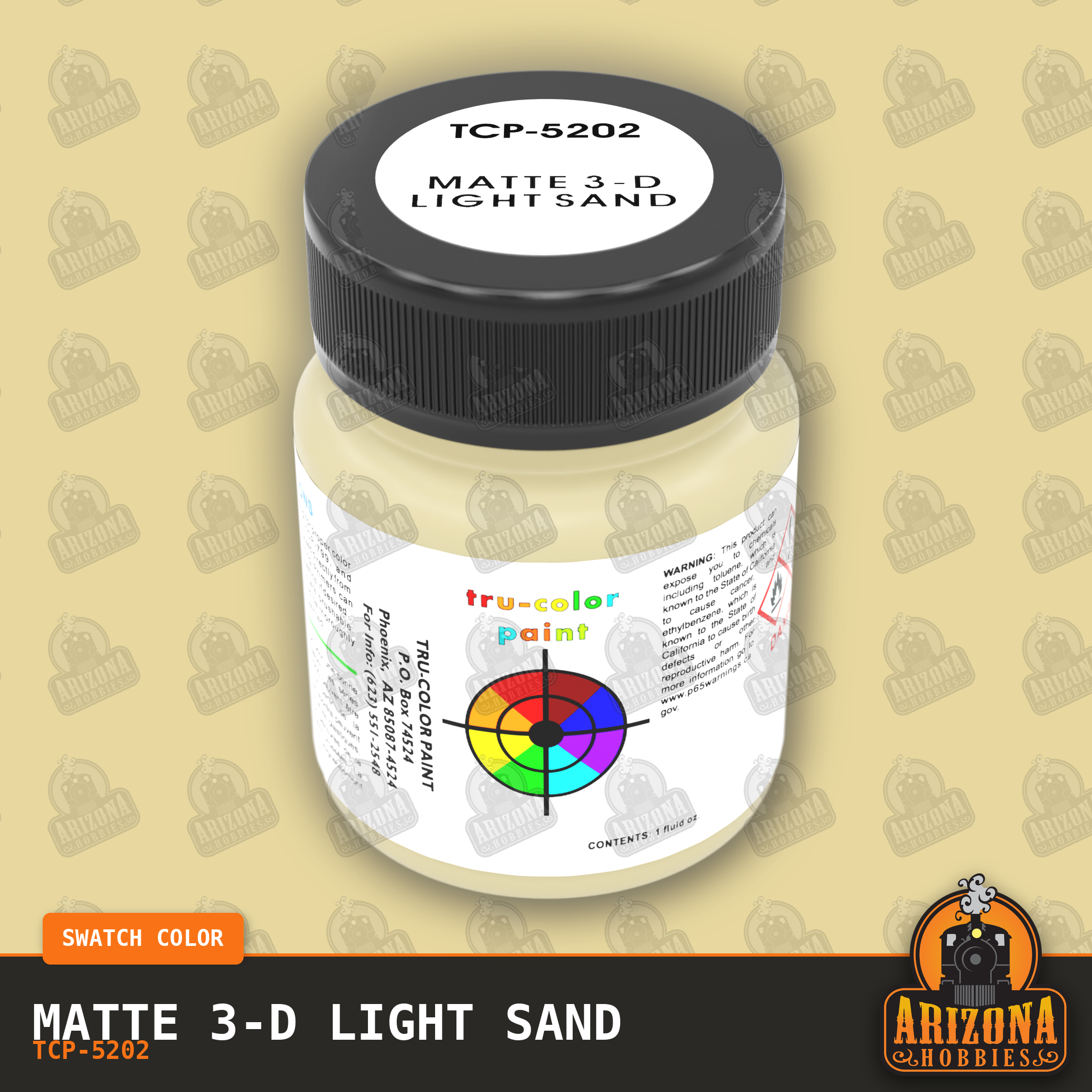 Matte 3-D LIGHT SAND 1-oz bottle (Air-brush) Tru-Color Paint-with color swatch-Arizona Hobbies