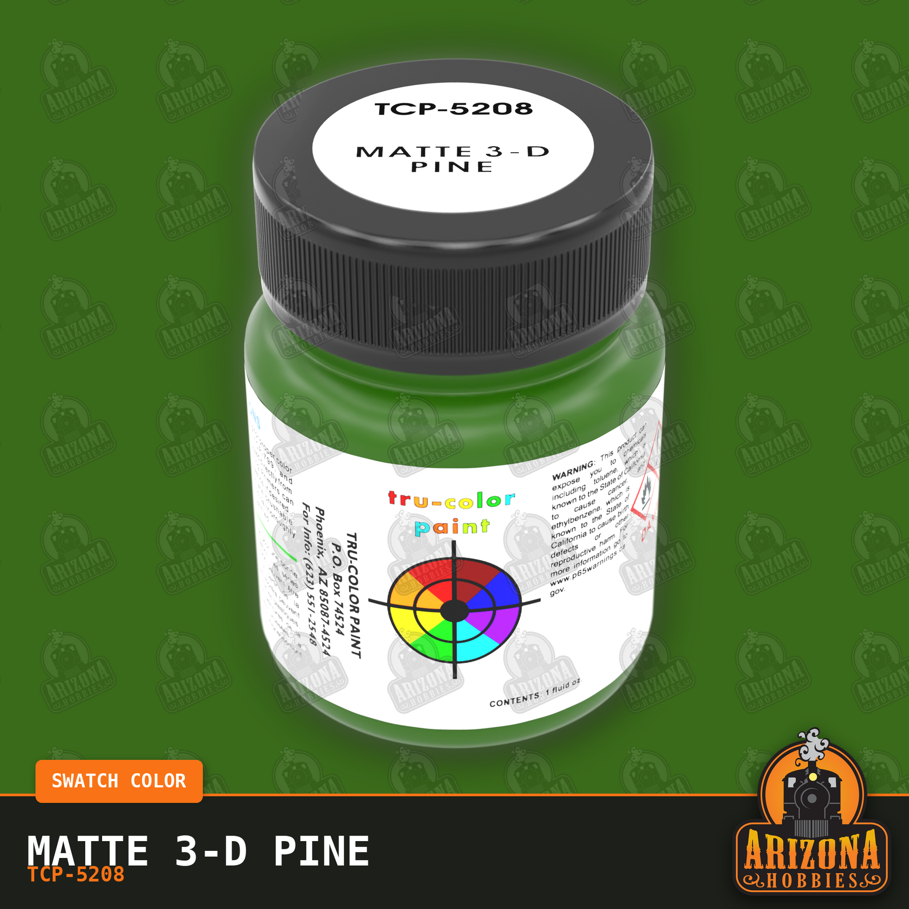 Matte 3-D PINE WOOD 1-oz bottle (Air-brush) Tru-Color Paint-with color swatch-Arizona Hobbies