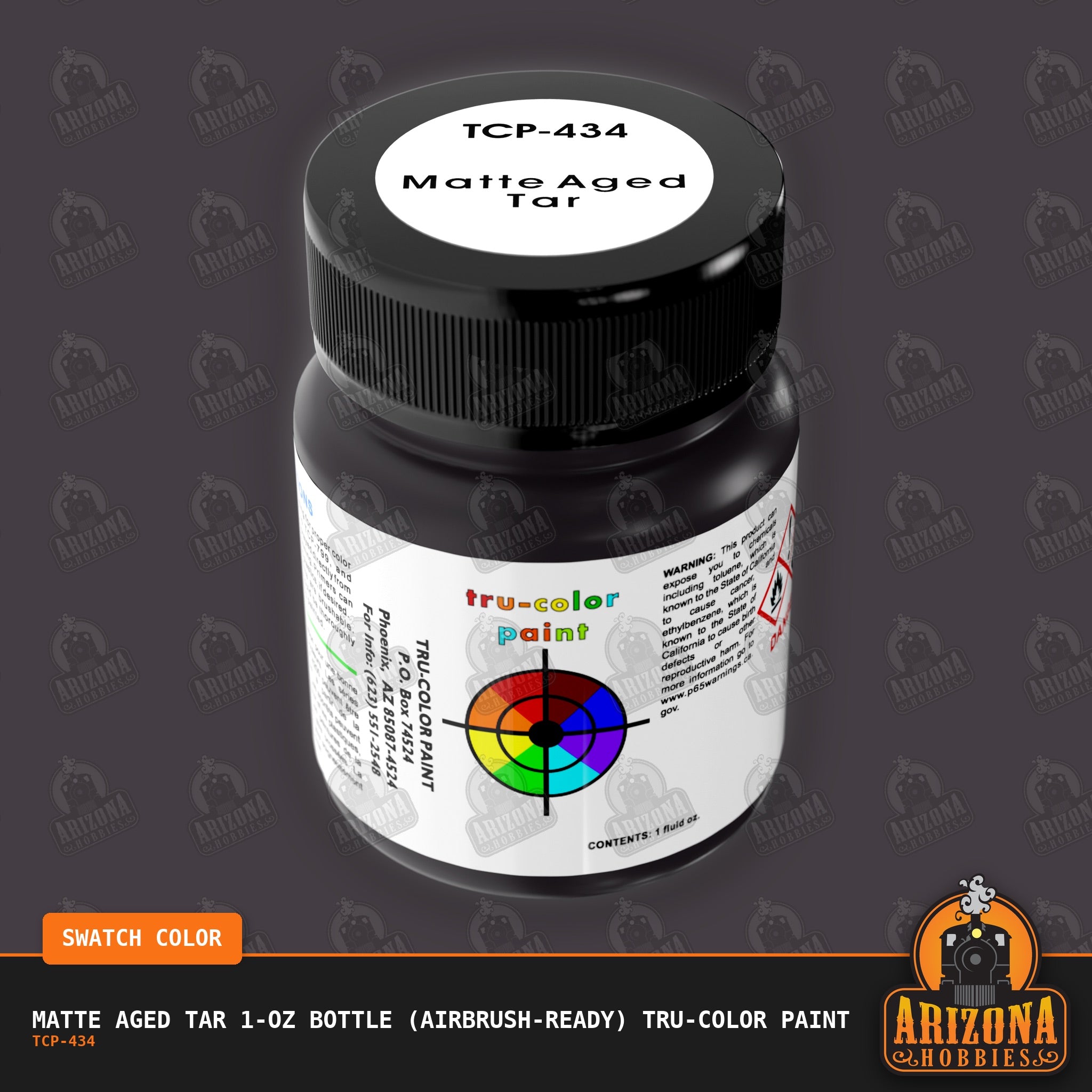 Matte AGED TAR 1-oz bottle (Air-brush) Tru-Color Paint-with color swatch-Arizona Hobbies