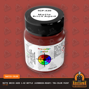 Matte BRICK AGED 1-oz bottle (Air-brush) Tru-Color Paint-with color swatch-Arizona Hobbies
