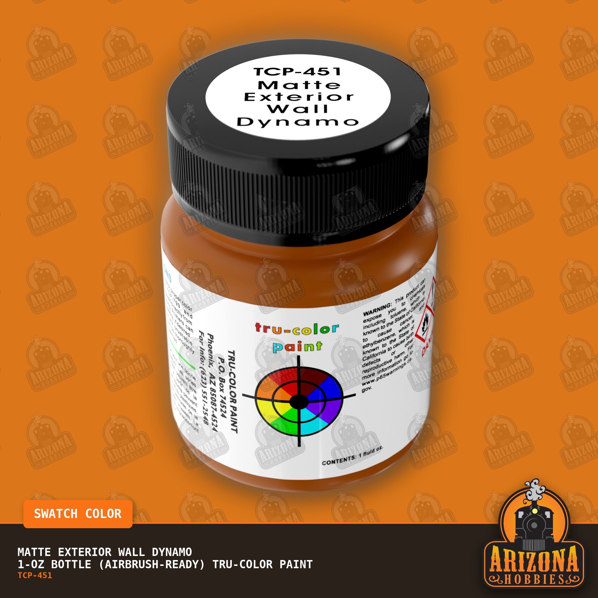 Matte EXTERIOR WALL DYNAMO 1-oz bottle (Air-brush) Tru-Color Paint-with color swatch-Arizona Hobbies
