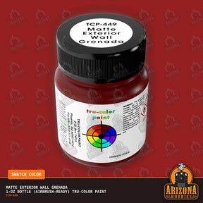 Matte EXTERIOR WALL GRENADA 1-oz bottle (Air-brush) Tru-Color Paint-with color swatch-Arizona Hobbies