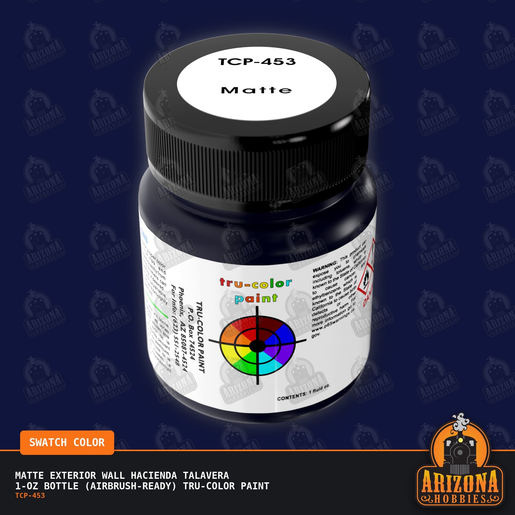 Matte EXTERIOR WALL HACIENDA TALAVERA 1-oz bottle (Air-brush) Tru-Color Paint-with color swatch-Arizona Hobbies
