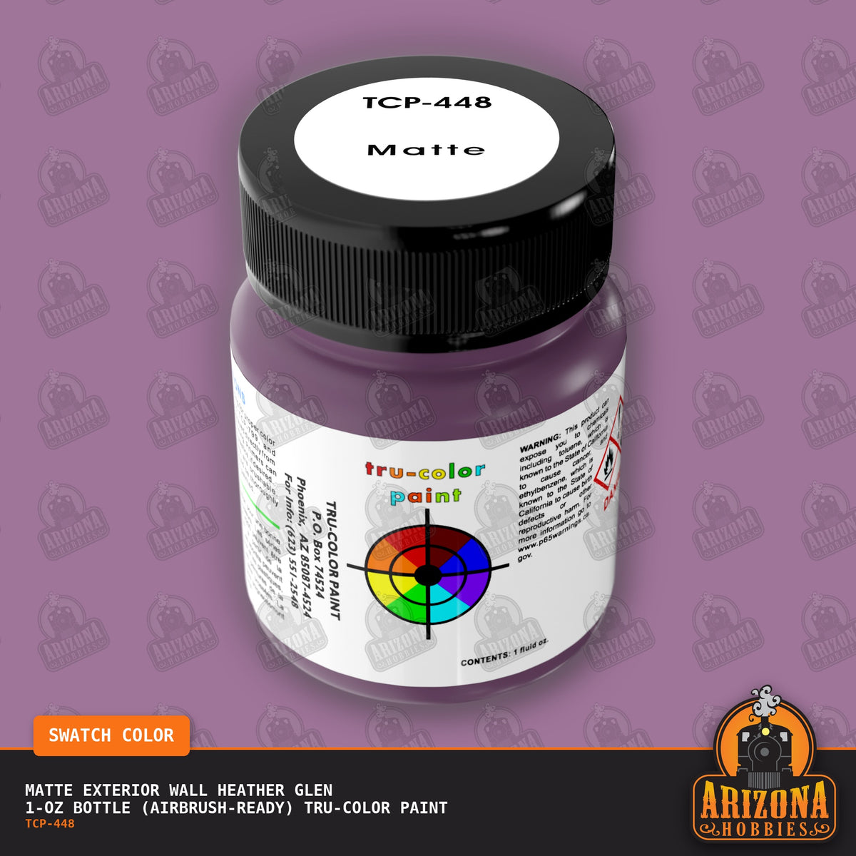 Matte EXTERIOR WALL HEATHER GLEN 1-oz bottle (Air-brush) Tru-Color Paint-with color swatch-Arizona Hobbies