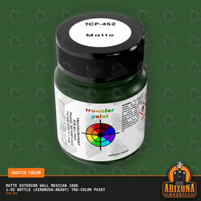 Matte EXTERIOR WALL MEXICAN JADE 1-oz bottle (Air-brush) Tru-Color Paint-with color swatch-Arizona Hobbies