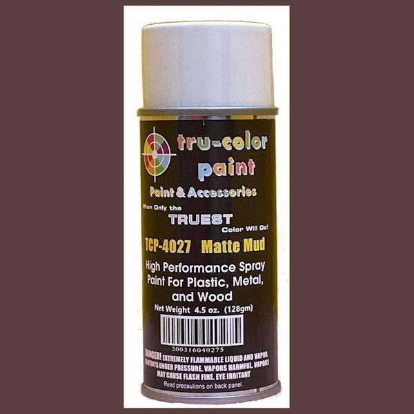 Matte MUD 4.5 oz Spray Can Tru-Color Paint DISCONTINUED WHEN SOLD OUT-with color swatch-Arizona Hobbies