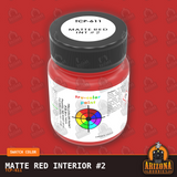 Matte RED INTERIOR #2 1-oz bottle (Air-brush) SPECIAL ORDER ONLY-with color swatch-Arizona Hobbies