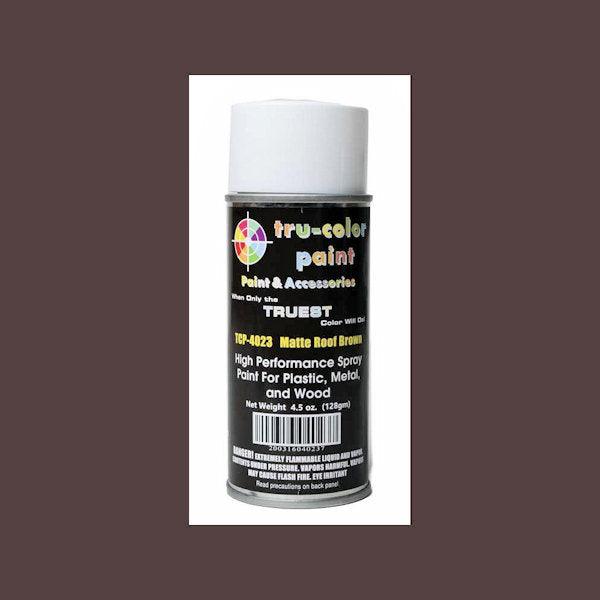 Matte ROOF BROWN 4.5 oz Spray Can Tru-Color Paint DISCONTINUED WHEN SOLD OUT-with color swatch-Arizona Hobbies