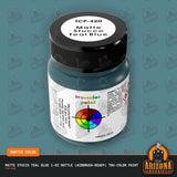 Matte STUCCO TEAL BLUE 1-oz bottle (Air-brush) Tru-Color Paint-with color swatch-Arizona Hobbies