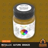 Metallic AUTUMN BRONZE 1-oz bottle (Air-brush)-with color swatch-Arizona Hobbies