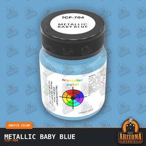 Metallic BABY BLUE 1-oz bottle (Air-brush) Tru-Color Paint-with color swatch-Arizona Hobbies