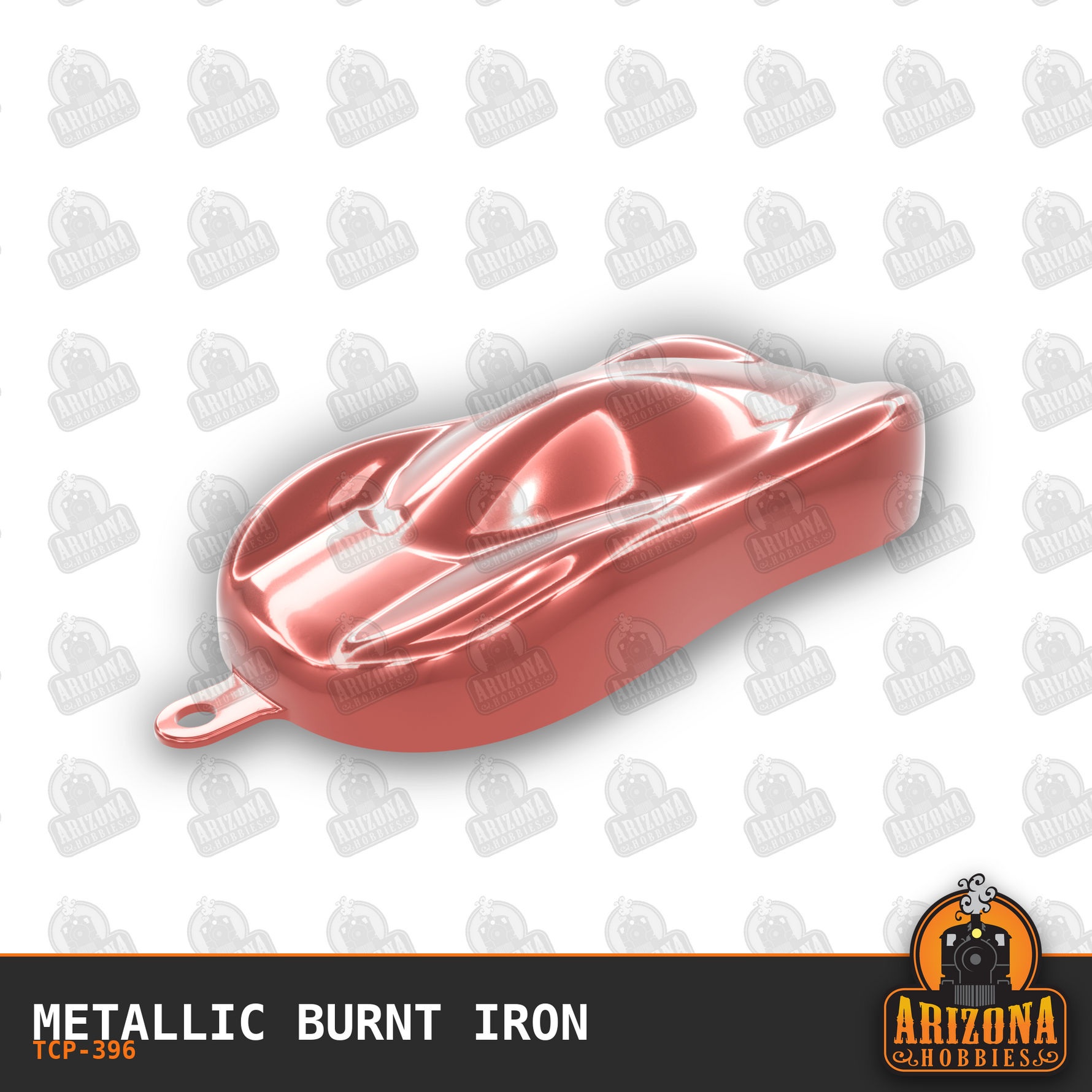 Metallic BURNT IRON 1-oz bottle (Air-brush)-with color swatch-Arizona Hobbies