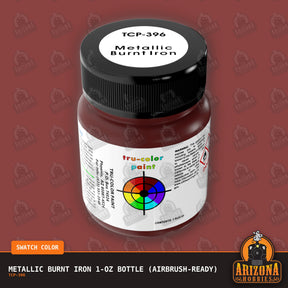 Metallic BURNT IRON 1-oz bottle (Air-brush)-with color swatch-Arizona Hobbies