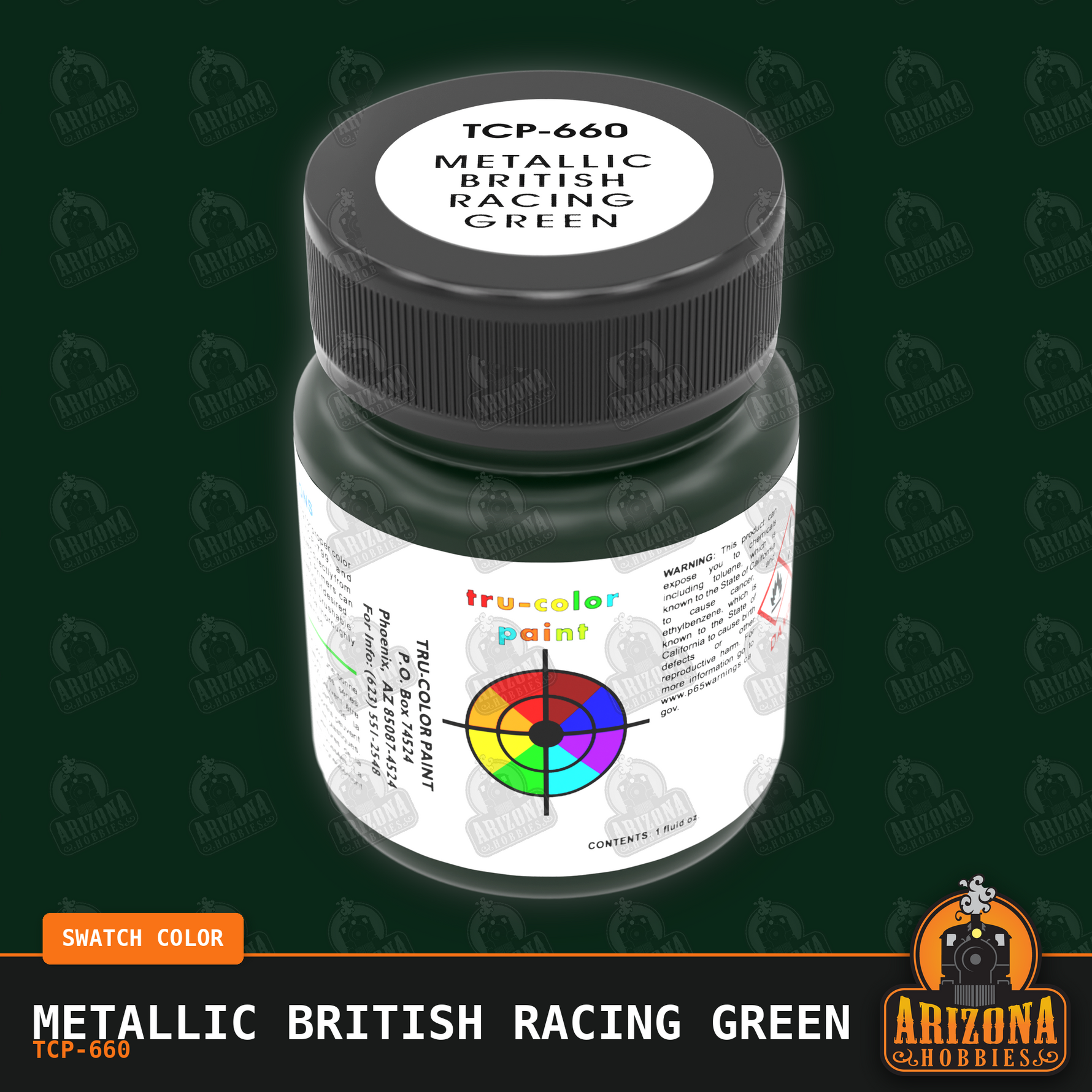 Metallic British Racing Green 1-oz bottle (Air-brush) SPECIAL ORDER ONLY-with color swatch-Arizona Hobbies