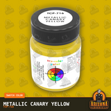 Metallic CANARY YELLOW 1-oz bottle (Air-brush) Tru-Color Paint-with color swatch-Arizona Hobbies