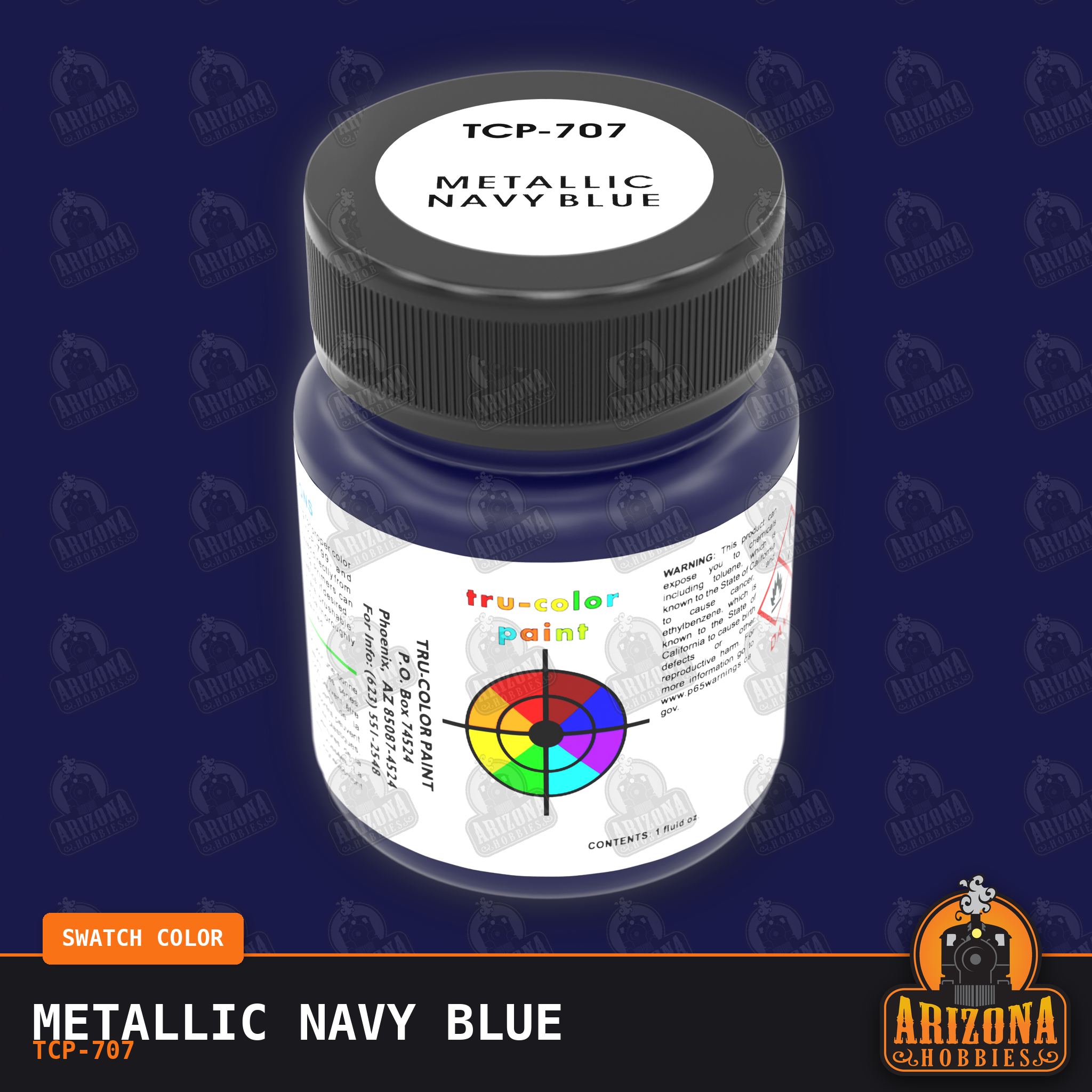 Metallic NAVY BLUE 1-oz bottle (Air-brush) Tru-Color Paint-with color swatch-Arizona Hobbies