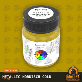 Metallic NORDISCH GOLD 1-oz bottle (Air-brush) SPECIAL ORDER ONLY-with color swatch-Arizona Hobbies