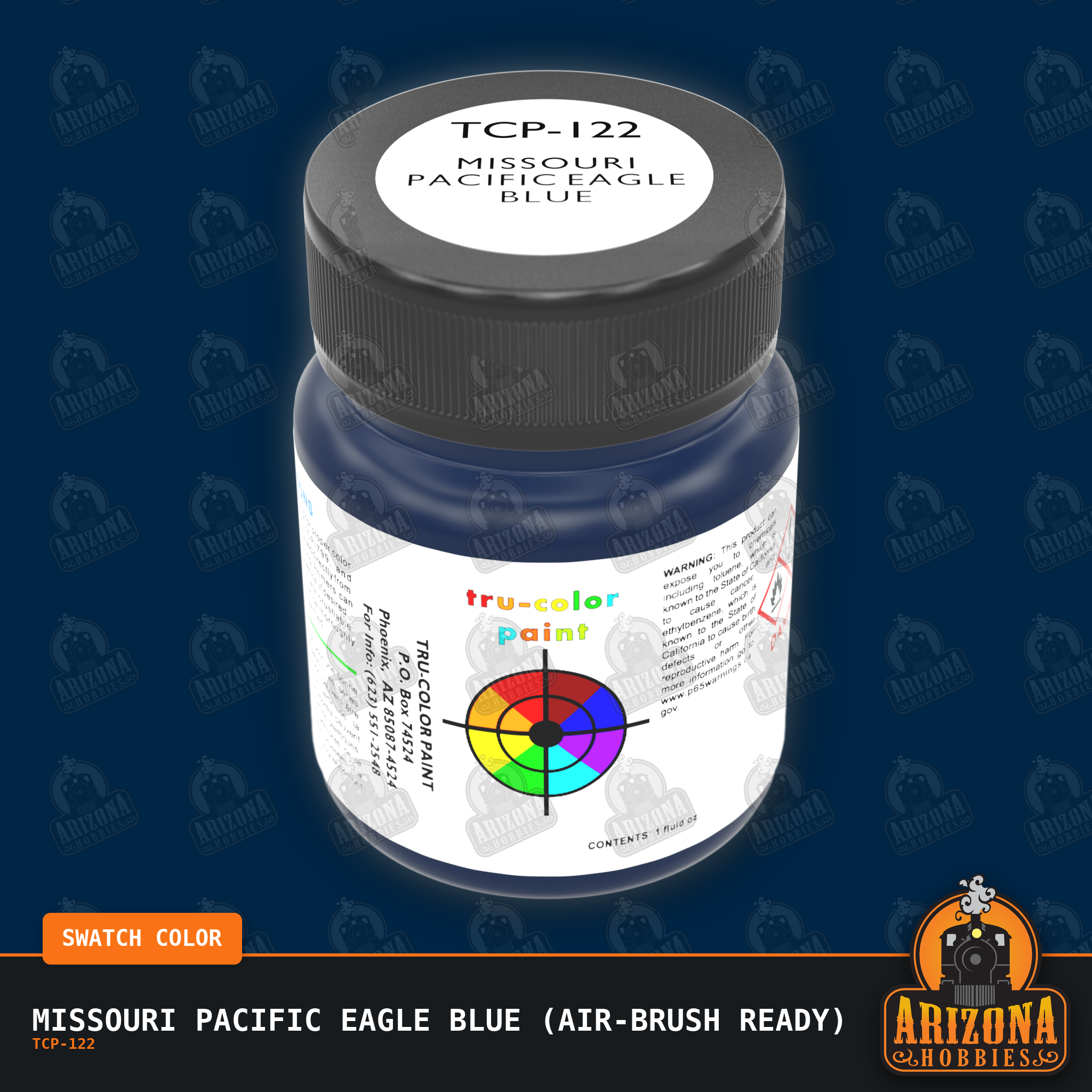Missouri Pacific EAGLE BLUE 1-oz bottle (Air-brush) Tru-Color Paint-with color swatch-Arizona Hobbies