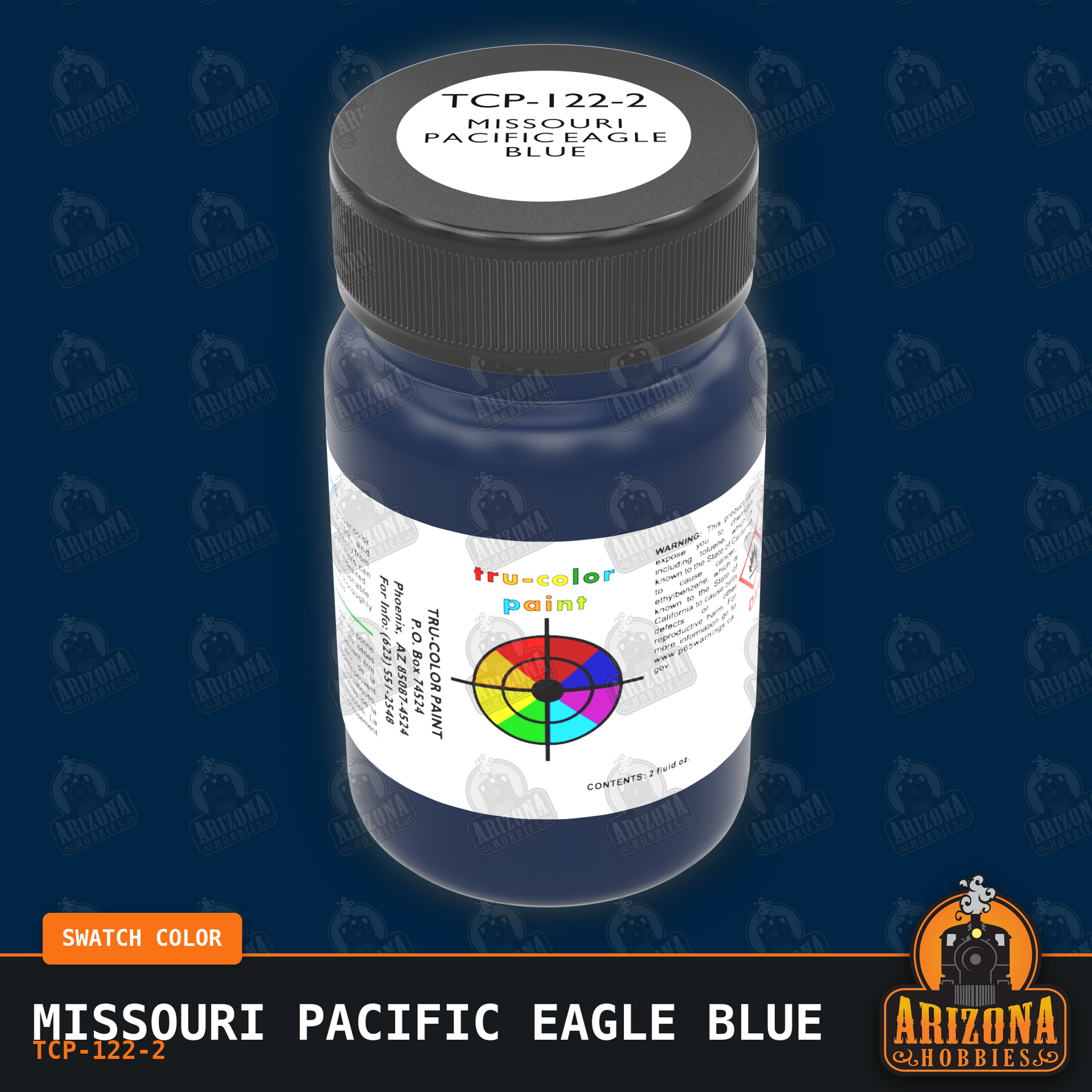 Missouri Pacific EAGLE BLUE 2-oz bottle (Air-brush) Tru-Color Paint SPECIAL ORDER ONLY-with color swatch-Arizona Hobbies