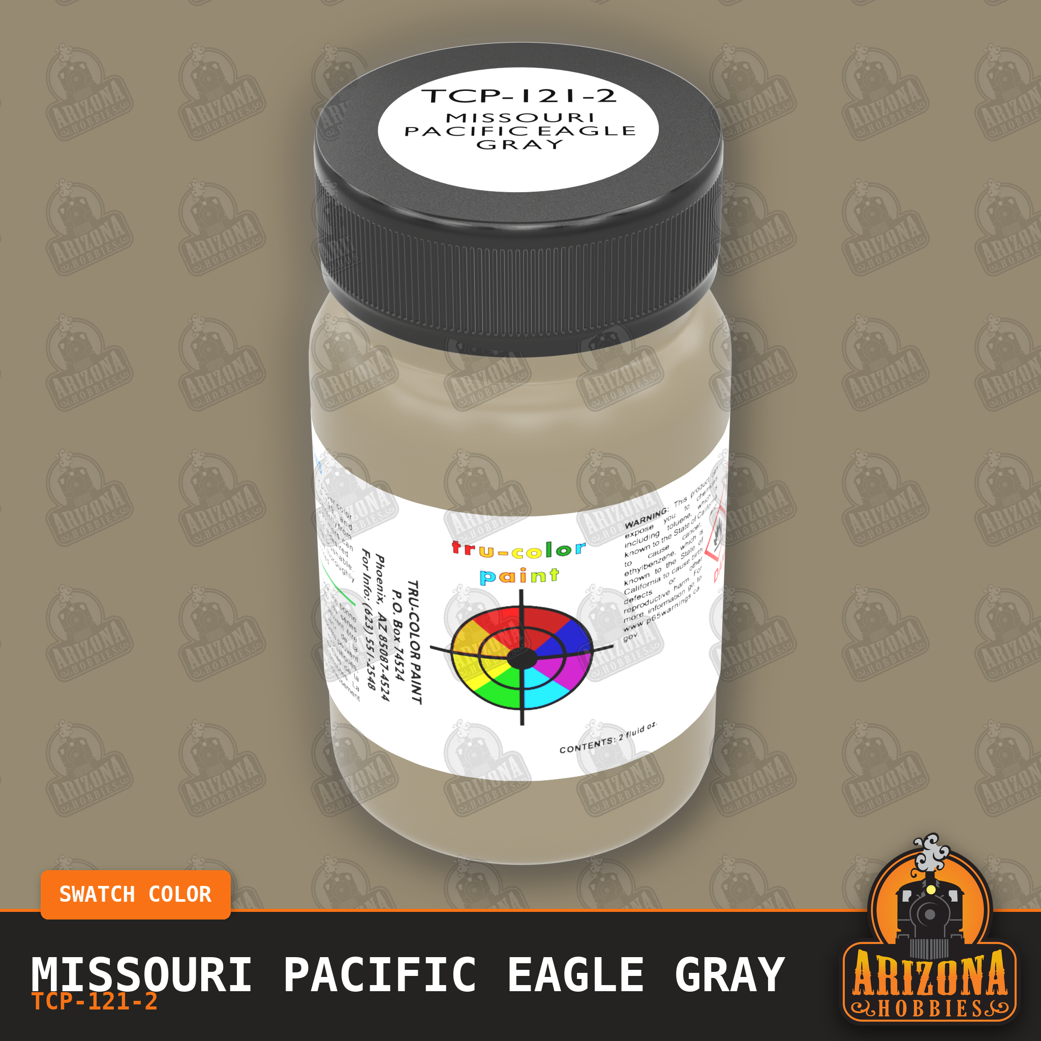 Missouri Pacific EAGLE GRAY 2-oz bottle (Air-brush) Tru-Color Paint SPECIAL ORDER ONLY-with color swatch-Arizona Hobbies
