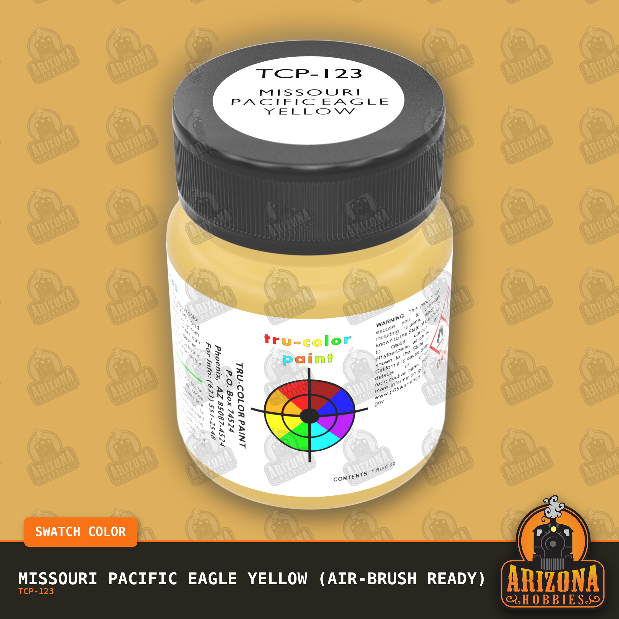 Missouri Pacific EAGLE YELLOW 1-oz bottle (Air-brush) Tru-Color Paint-with color swatch-Arizona Hobbies