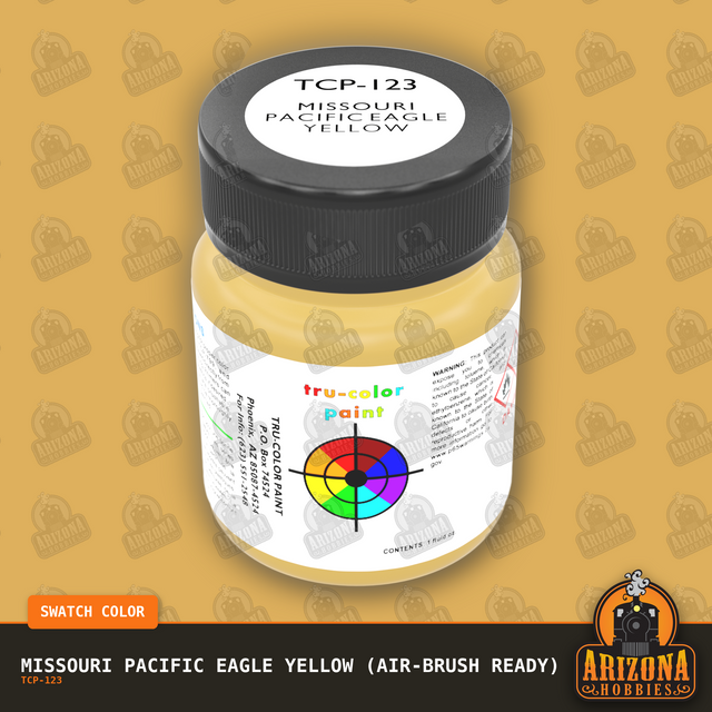 Missouri Pacific EAGLE YELLOW 1-oz bottle (Air-brush) Tru-Color Paint-with color swatch-Arizona Hobbies