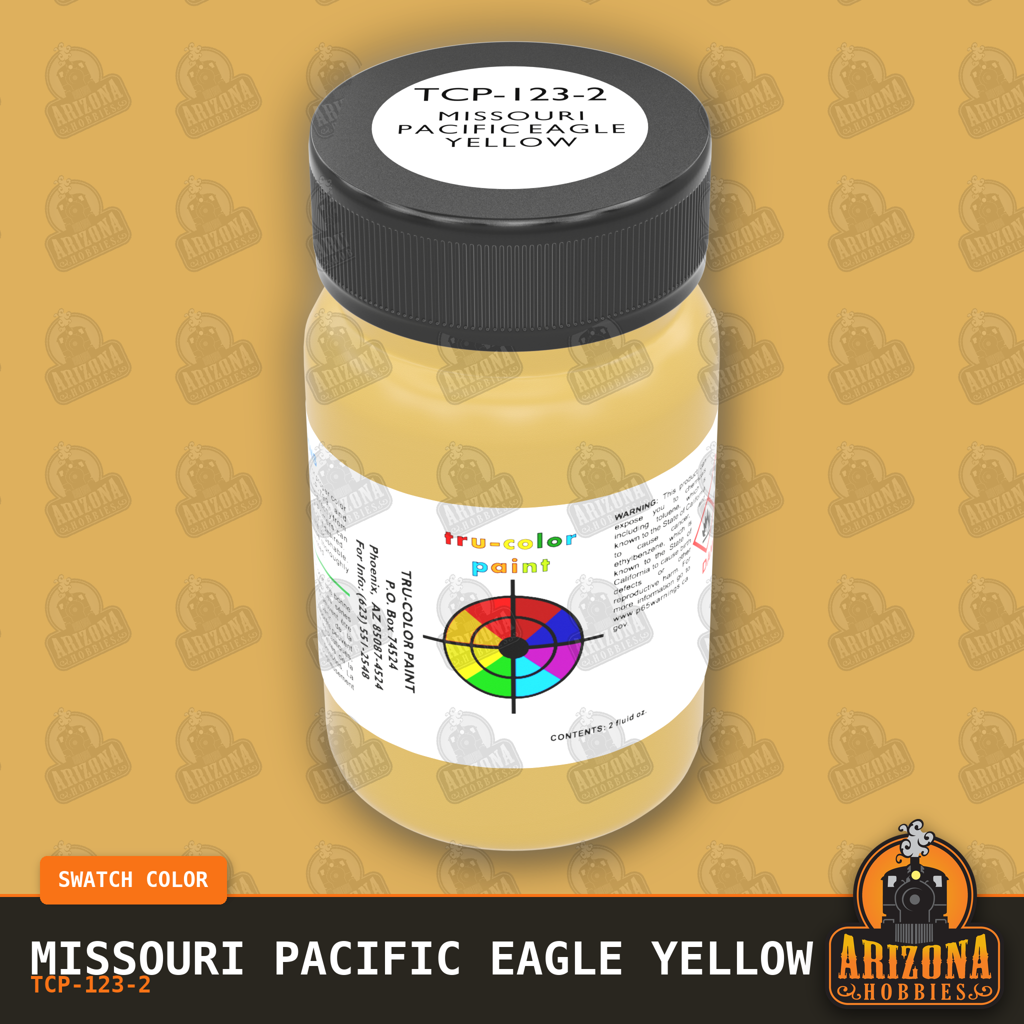 Missouri Pacific EAGLE YELLOW 2-oz bottle (Air-brush) Tru-Color Paint SPECIAL ORDER ONLY-with color swatch-Arizona Hobbies