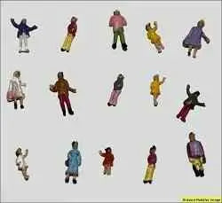 N Scale Figures Standing painted package of 25