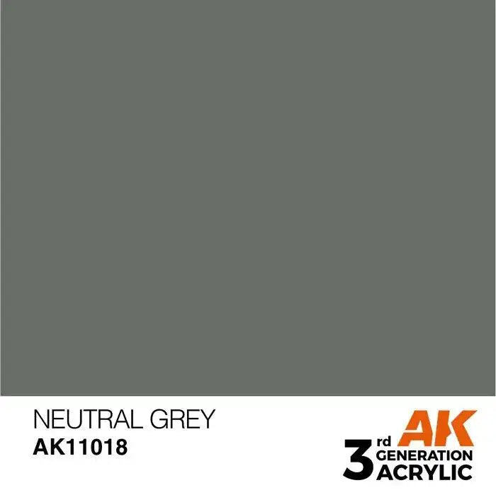 NEUTRAL GREY AK Interactive 3G Acrylic (.57 oz.) bottle-Arizona Hobbies