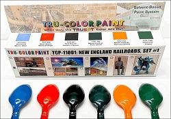 New England Railroads Set #1 6 bottles (Air-brush) Tru-Color Paint SPECIAL ORDER ONLY-with color swatch-Arizona Hobbies