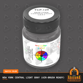 New York Central LIGHT GRAY 1-oz bottle (Air-brush) Tru-Color Paint-with color swatch-Arizona Hobbies