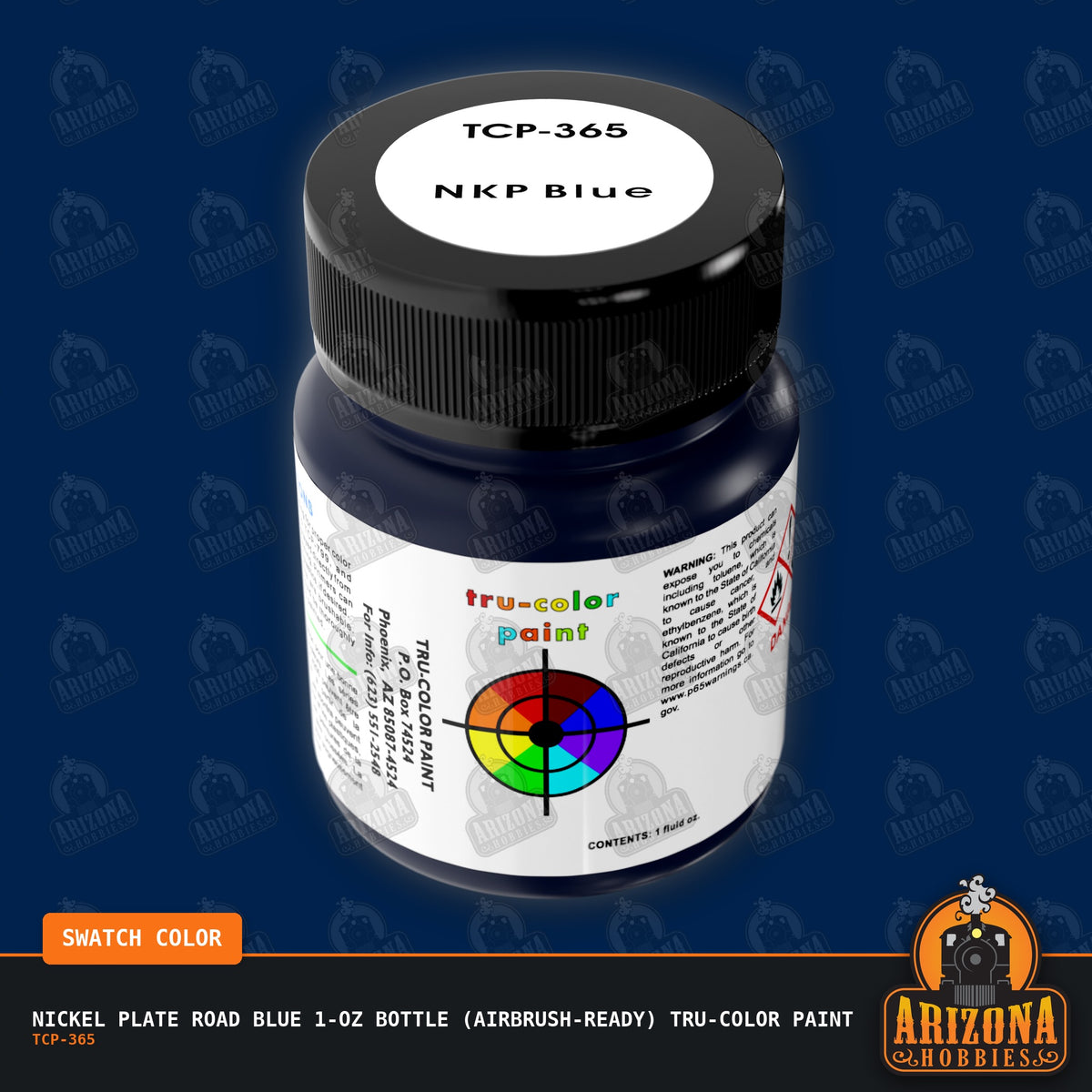 Nickel Plate Road BLUE 1-oz bottle (Air-brush) Tru-Color Paint-with color swatch-Arizona Hobbies