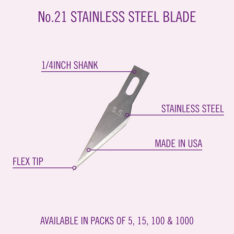 #21 Stainless Steel Blade Pack of 5, 15, 100, 1000 PCS