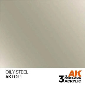 OILY STEEL AK Interactive 3G Acrylic (.57 oz.) bottle-Arizona Hobbies