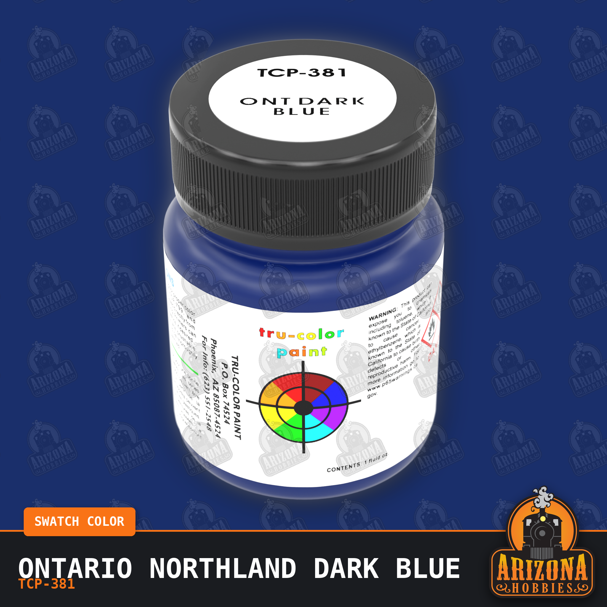 Ontario Northland DARK BLUE 1-oz bottle (Air-brush) Tru-Color Paint-with color swatch-Arizona Hobbies