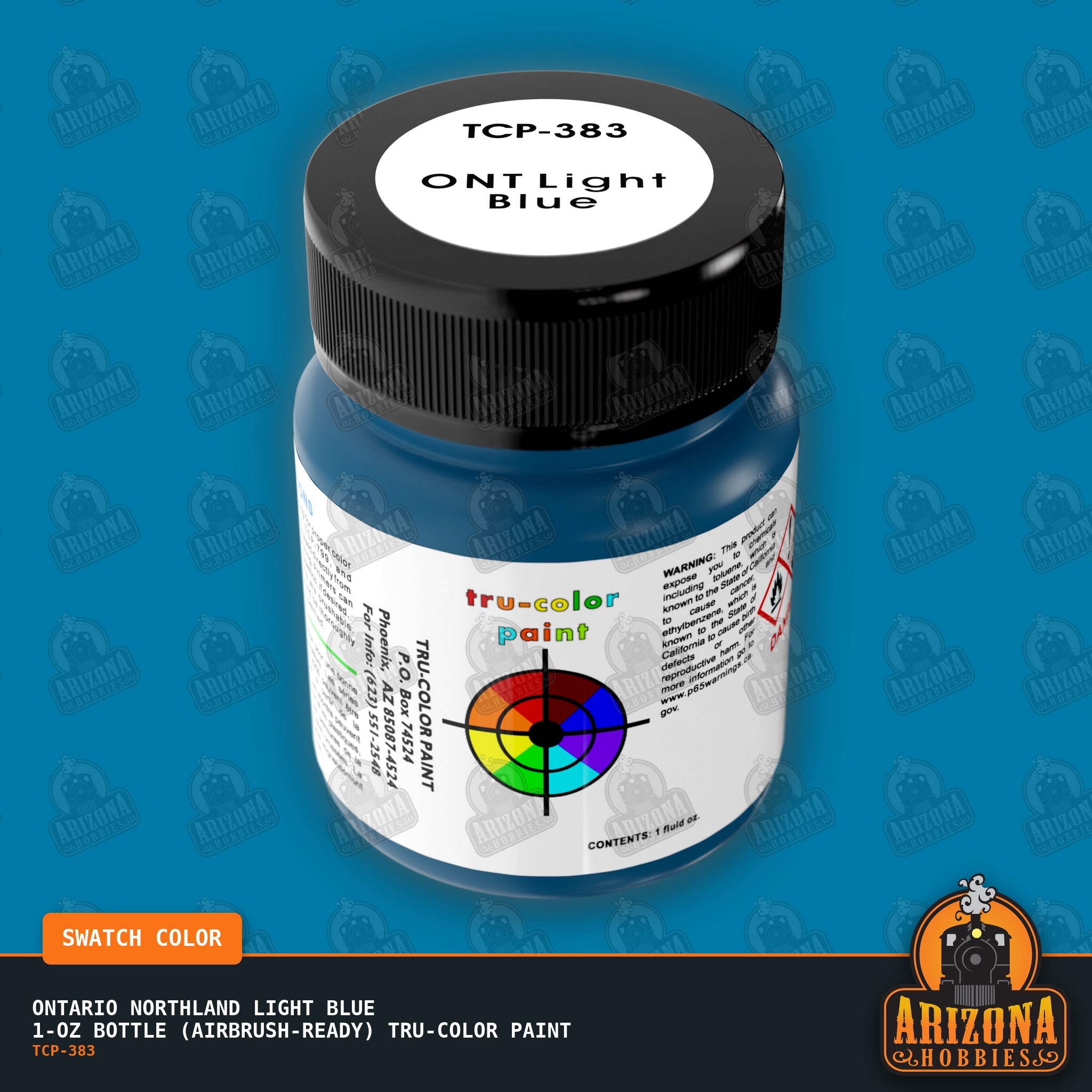 Ontario Northland LIGHT BLUE 1-oz bottle (Air-brush) Tru-Color Paint-with color swatch-Arizona Hobbies