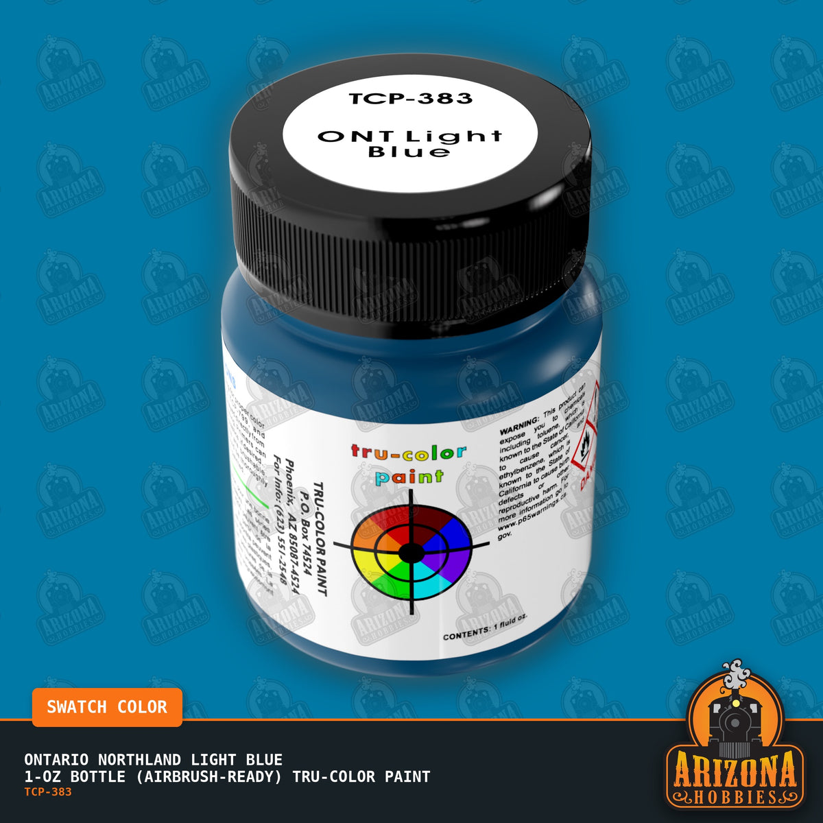Ontario Northland LIGHT BLUE 1-oz bottle (Air-brush) Tru-Color Paint-with color swatch-Arizona Hobbies