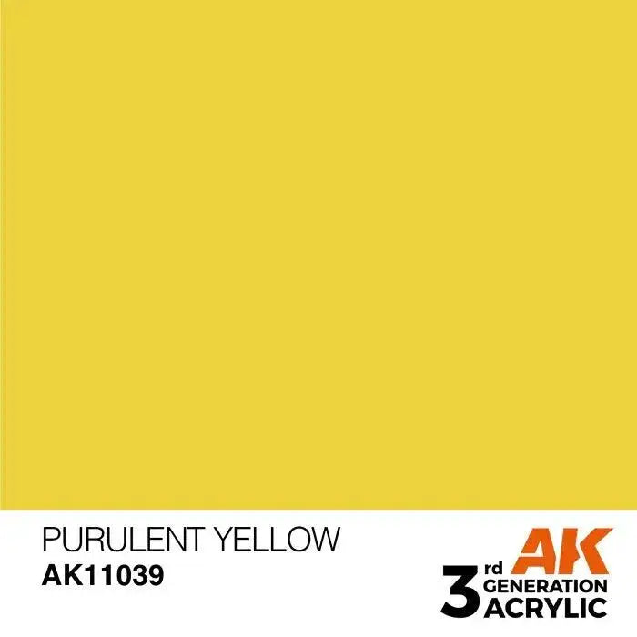 PURULENT YELLOW AK Interactive 3G Acrylic (.57 oz.) bottle-Arizona Hobbies