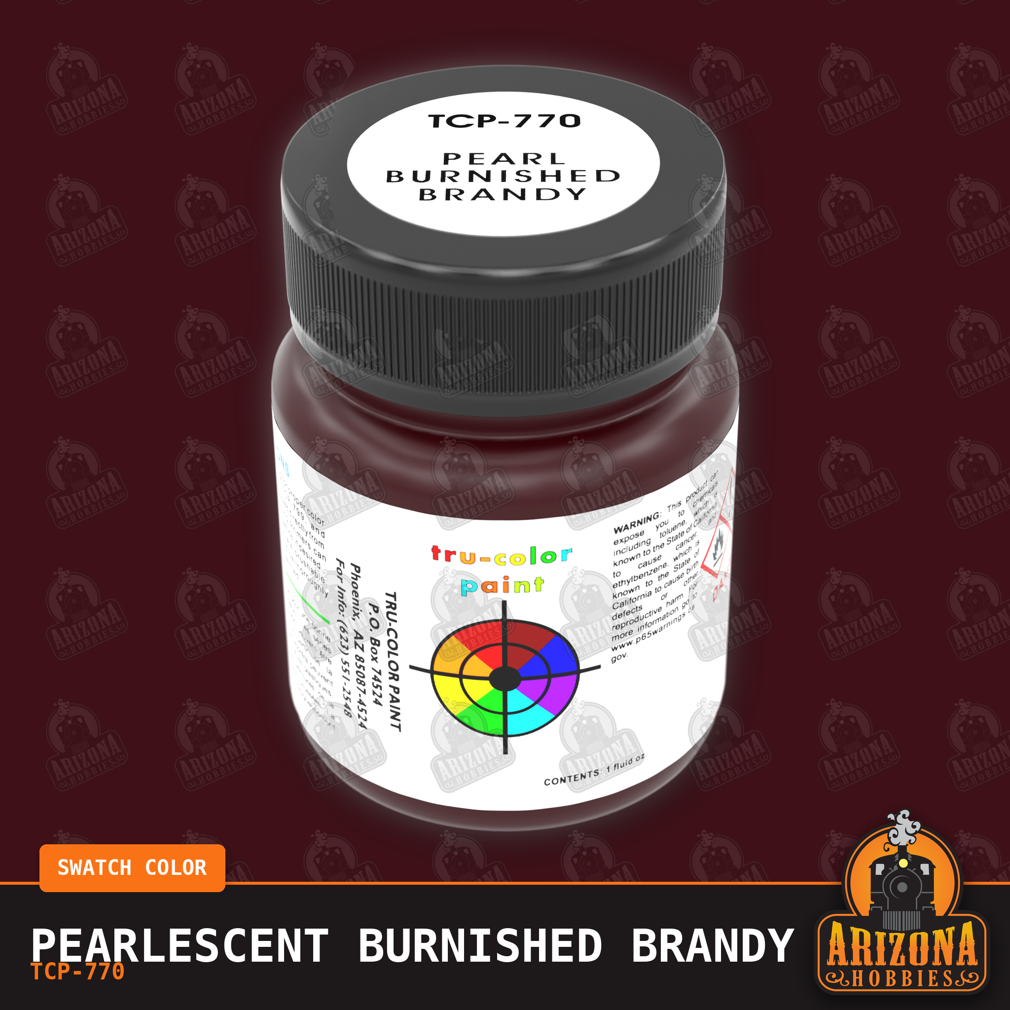 Pearlescent BURNISHED BRANDY 1-oz bottle (Air-brush) Tru-Color Paint-with color swatch-Arizona Hobbies