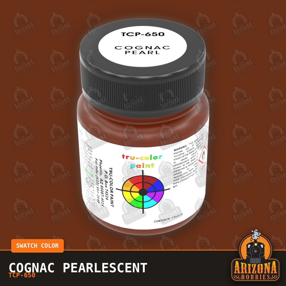 Pearlescent COGNAC 1-oz bottle (Air-brush) SPECIAL ORDER ONLY-with color swatch-Arizona Hobbies