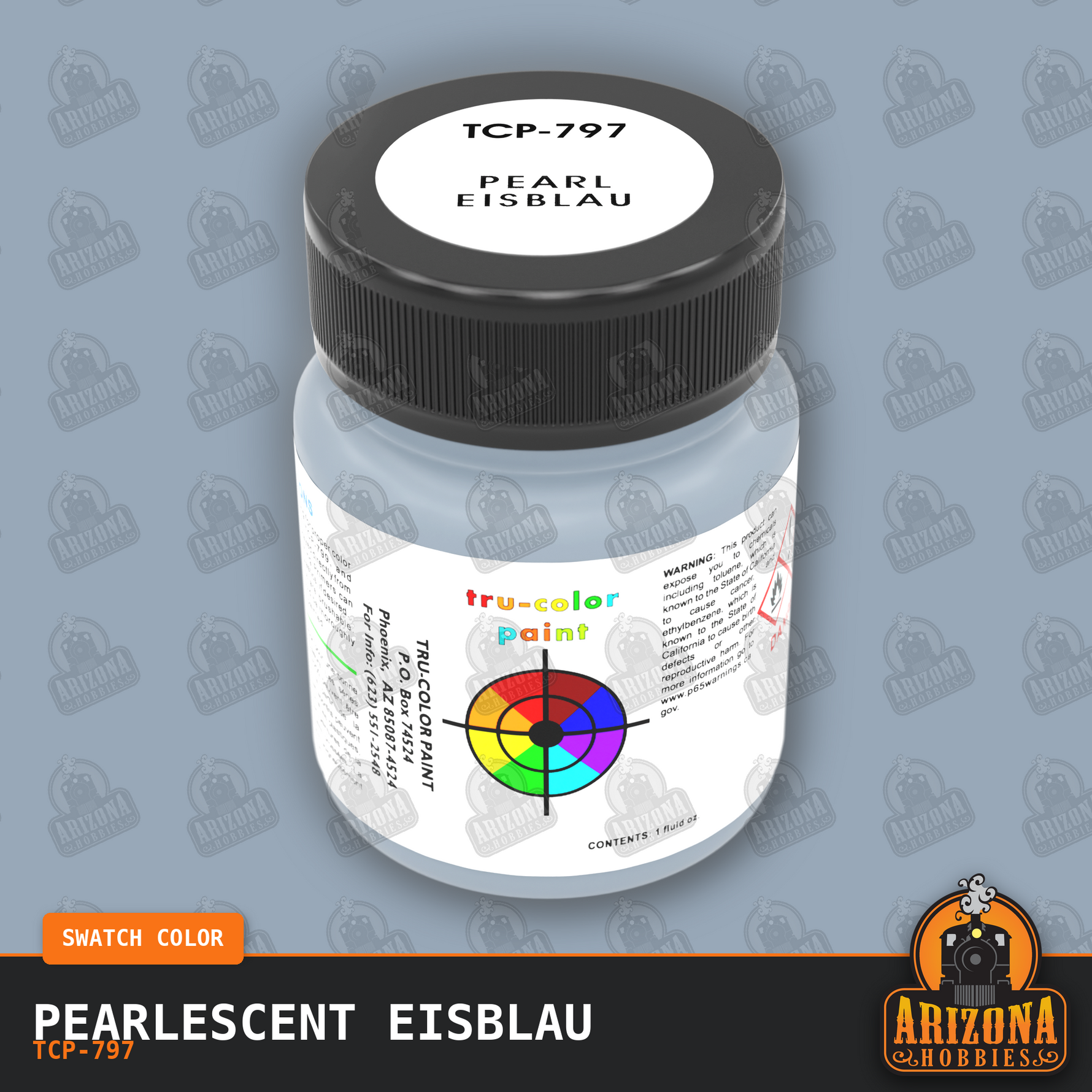 Pearlescent EISBLAU 1-oz bottle (Air-brush) SPECIAL ORDER ONLY-with color swatch-Arizona Hobbies
