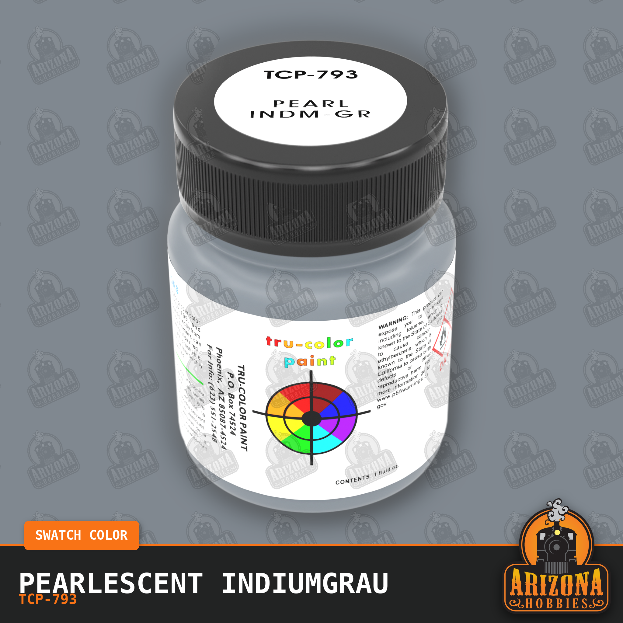 Pearlescent INDIUMGRAU 1-oz bottle (Air-brush) SPECIAL ORDER ONLY-with color swatch-Arizona Hobbies