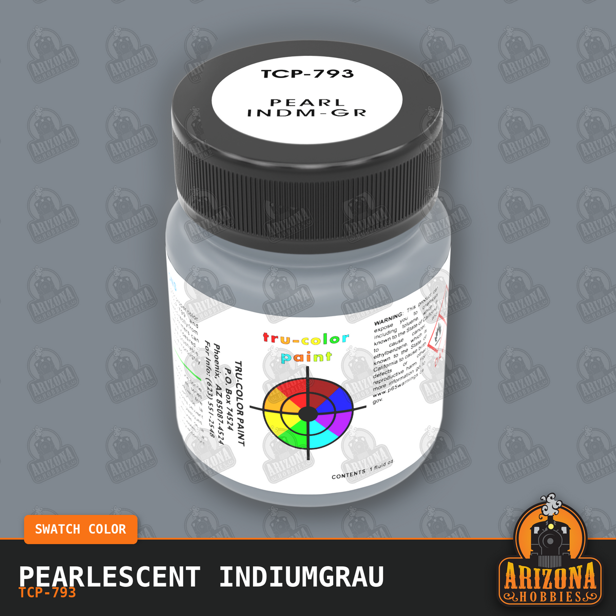 Pearlescent INDIUMGRAU 1-oz bottle (Air-brush) SPECIAL ORDER ONLY-with color swatch-Arizona Hobbies